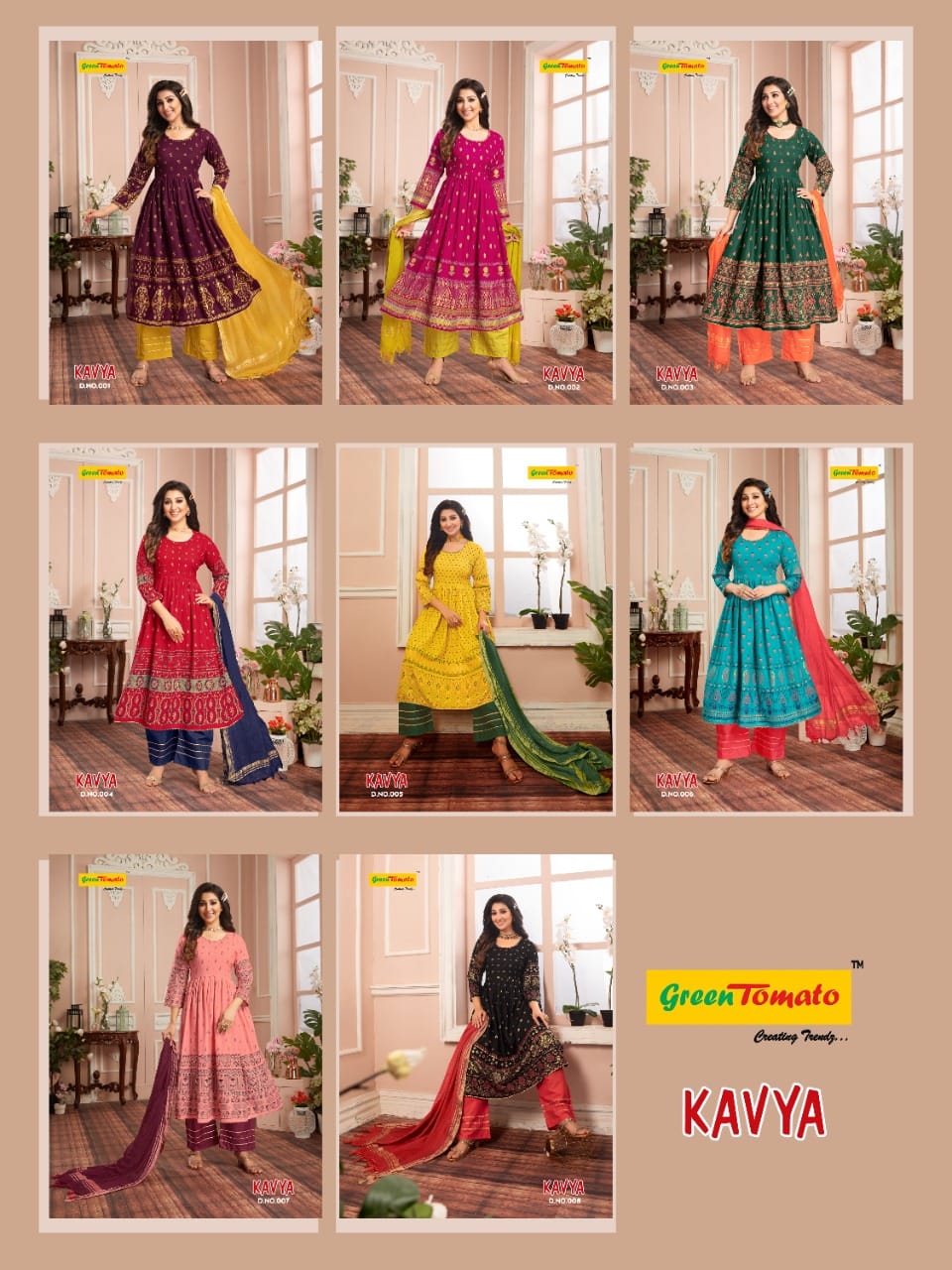 Green Tomato Kavya Latest Designer Ethnic Wear Ready Made Anarkali Collection
